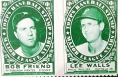 Bob Friend, Lee Walls Baseball Cards 1961 Topps Stamp Panels Prices