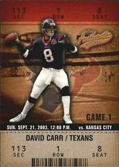 David Carr #43 Football Cards 2003 Fleer Authentix Prices