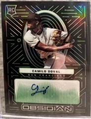 Camilo Doval [Green] #OA-CD Baseball Cards 2022 Panini Chronicles Obsidian Autographs Prices