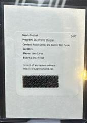 Jalen Carter [Purple Electric Etch] #4 Football Cards 2023 Panini Obsidian Rookie Jersey Ink Prices