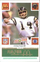 Dan Fouts [Green] Football Cards 1986 McDonald's All Stars Prices