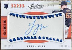 Logan Webb [Material Signature Blue] Baseball Cards 2020 Panini Absolute Prices