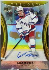 Adam Fox [Gold Autograph] #69 Hockey Cards 2022 Upper Deck Trilogy Prices