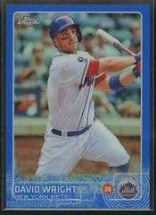 David Wright [Blue Refractor] #102 Baseball Cards 2015 Topps Chrome Prices
