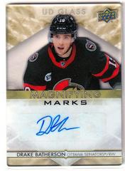 Drake Batherson Hockey Cards 2021 Upper Deck Ovation UD Glass Magnifying Marks Autographs Prices