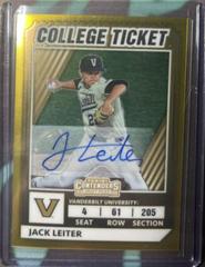Jack Leiter [Signature] Baseball Cards 2022 Panini Elite Extra Edition College Tickets Optic Prices