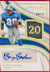 Barry Sanders #15 Football Cards 2023 Panini Immaculate Numbers Signature Prices