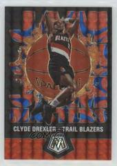 Clyde Drexler [Reactive Blue] Basketball Cards 2019 Panini Mosaic Jam Masters Prices