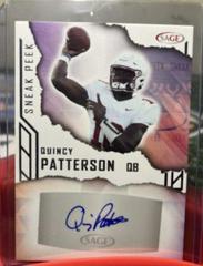Quincy Patterson #SPA-QP Football Cards 2023 Sage Sneak Peek Autographs Prices