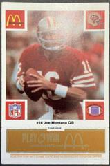 Joe Montana [Orange] #16 Football Cards 1986 McDonald's 49ers Prices