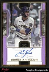 Christian Yelich [Purple] Baseball Cards 2023 Topps Definitive Framed Autograph Collection Prices