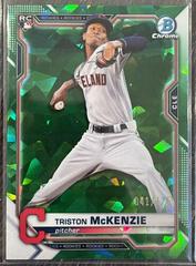 Triston McKenzie [Green] #6 Baseball Cards 2021 Bowman Chrome Sapphire Prices