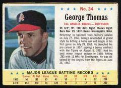 George Thomas [Hand Cut] #34 Baseball Cards 1963 Post Cereal Prices