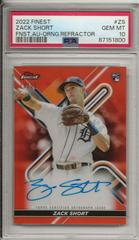 Zack Short [Orange] #FA-ZS Baseball Cards 2022 Topps Finest Autographs Prices