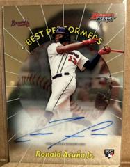 Ronald Acuna Jr. [Gold] #RA Baseball Cards 2018 Bowman's Best 1998 Performers Autographs Prices