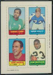 Israel Lang, Bob Lilly, John Brodie, Jim Butler Football Cards 1969 Topps Four in One Prices