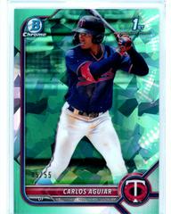 Carlos Aguiar [Aqua Sapphire] Baseball Cards 2022 Bowman Chrome Prospects Prices