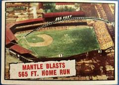 Mantle Blasts [565 FT. Home Run] #406 Baseball Cards 1961 Topps Prices