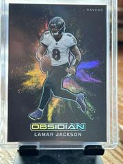 Lamar Jackson #20 Football Cards 2023 Panini Obsidian Black Color Blast Prices