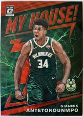 Giannis Antetokounmpo [Red Wave] #5 Basketball Cards 2019 Panini Donruss Optic My House Prices