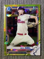 Mick Abel [Yellow Refractor] #BCP-42 Baseball Cards 2021 Bowman Sapphire Prices