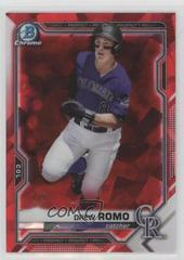 Drew Romo [Red] Baseball Cards 2021 Bowman Chrome Sapphire Prospects Prices