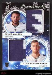 Deuce Vaughn, Luke Schoonmaker #HSD-7 Football Cards 2023 Panini Donruss Rookie Holiday Sweater Dual Prices