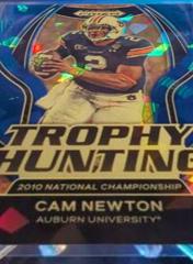 Cam Newton [Blue Ice] #TH-13 Football Cards 2023 Panini Prizm Draft Picks Trophy Hunting Prices