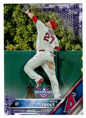 Mike Trout [Purple Foil] #OD-1 Baseball Cards 2016 Topps Opening Day Prices