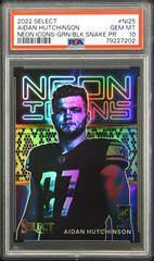 Aidan Hutchinson [Green Black Snakeskin] #NI-25 Football Cards 2022 Panini Select Neon Icons Prices