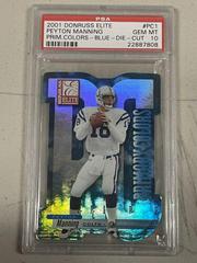 Peyton Manning [Blue Die Cut] Football Cards 2001 Panini Donruss Elite Primary Colors Prices