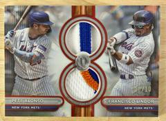 Pete Alonso / Francisco Lindor [Red Dual Player] Baseball Cards 2024 Topps Tribute Dual Relic Prices