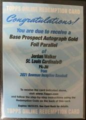 Jordan Walker [Gold] #PA-JW Baseball Cards 2021 Bowman Inception Autographs Prices