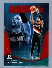 Damian Lillard [Red] #14 Basketball Cards 2022 Panini Donruss Optic Raining 3s Prices