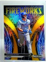 Nathan Hickey [Gold Prizm] #F-NH Baseball Cards 2021 Panini Prizm Draft Picks Fireworks Prices