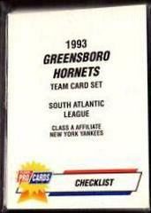 Greensboro Hornets [Team Set] Baseball Cards 1993 Fleer ProCards Prices