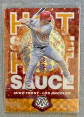 Mike Trout [Reactive Orange] Baseball Cards 2021 Panini Mosaic Hot Sauce Prices