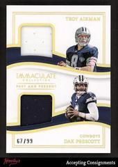 Troy Aikman / Dak Prescott #18 Football Cards 2023 Panini Immaculate Past and Present Materials Prices