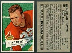 Jack Simmons Football Cards 1952 Bowman Small Prices