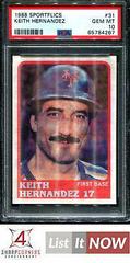 Keith Hernandez #31 Baseball Cards 1988 Sportflics Prices