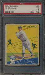 Ed Coleman #28 Baseball Cards 1934 Goudey Prices