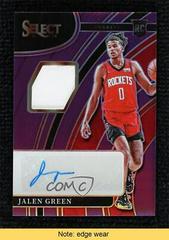 Jalen Green [Purple Prizm] #RJ-JGR Basketball Cards 2021 Panini Select Rookie Jersey Autographs Prices