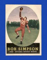 Bob Simpson #38 Football Cards 1958 Topps CFL Prices