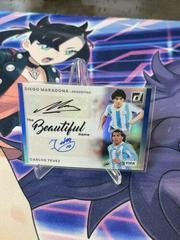Carlos Tevez, Diego Maradona [Blue] Soccer Cards 2022 Panini Donruss Beautiful Game Dual Autographs Prices