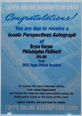 Bryce Harper Baseball Cards 2022 Topps Tribute Iconic Perspectives Autographs Prices