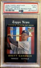 Brett Gardner [Black Refractor] #C254 Baseball Cards 2008 Topps Heritage Chrome Prices