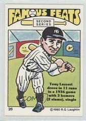 Tony Lazzeri Baseball Cards 1980 Laughlin Famous Feats Prices