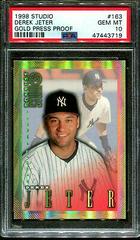 Derek Jeter [Gold Press Proof] #163 Baseball Cards 1998 Studio Prices