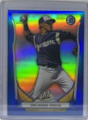 Orlando Arcia [Chrome Blue Refractor] Baseball Cards 2014 Bowman Prospects Prices