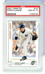 Roger Clemens #157 Baseball Cards 2002 Topps Ten Prices